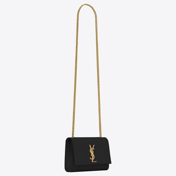 YSL Saint Laurent KATE SMALL CHAIN BAG IN GRAIN DE POUDRE LEATHER! MSRP $2100 - Picture 10 of 16